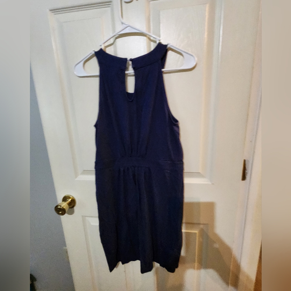 LOFT Navy Blue Mini Dress - Picture 2 of 4